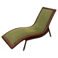 Ribbed Rattan Chaise