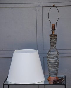 Ribbed Salt Glaze Ceramic Lamp by Lee Rosen for Design Technics