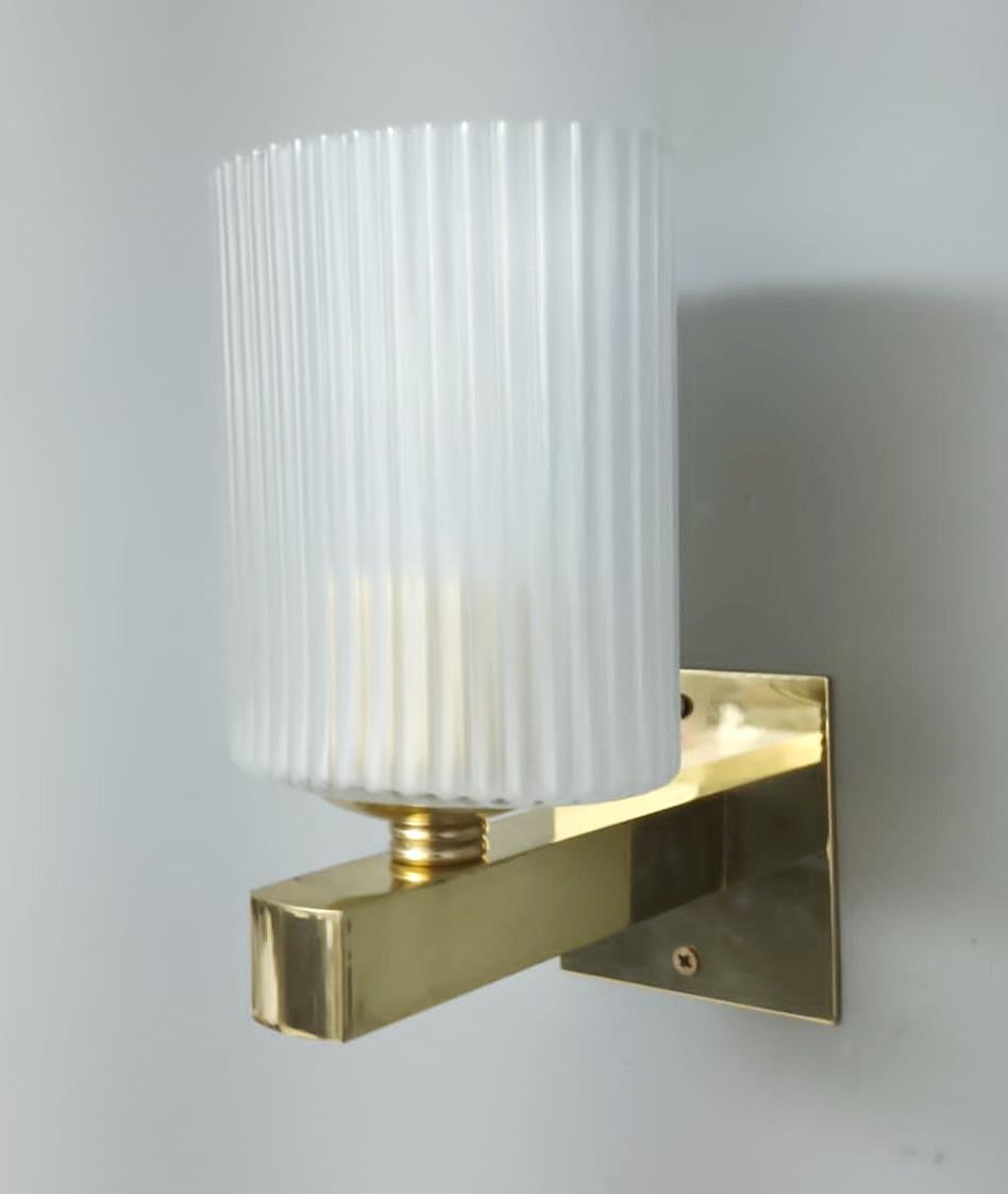 Italian Ribbed Sconces, 5 Available For Sale