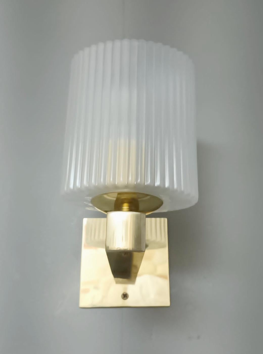 Ribbed Sconces, 5 Available In Good Condition For Sale In Los Angeles, CA