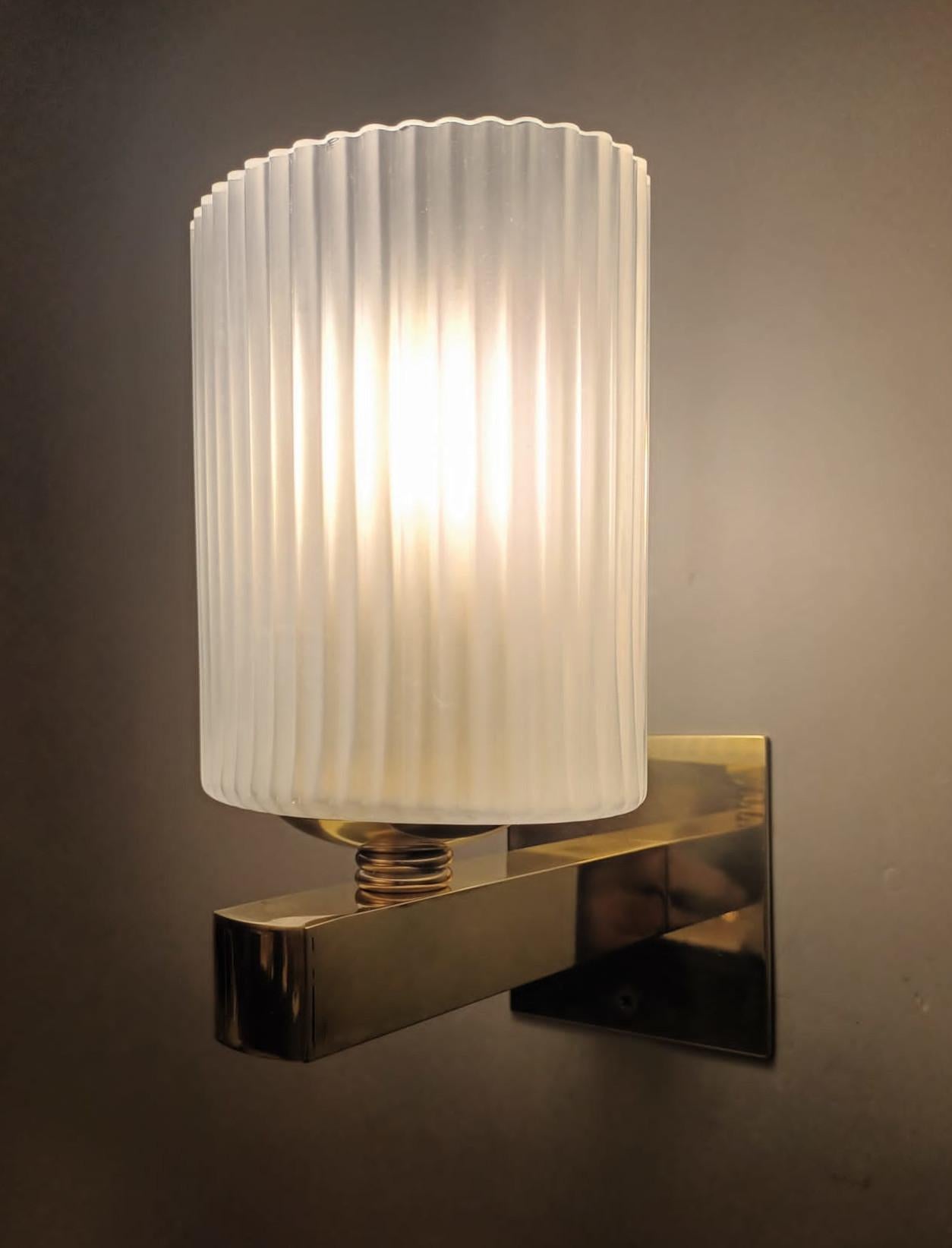 20th Century Ribbed Sconces, 5 Available For Sale