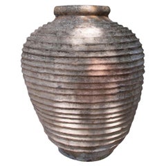 Ribbed Spanish Terracotta Olive Oil Jar