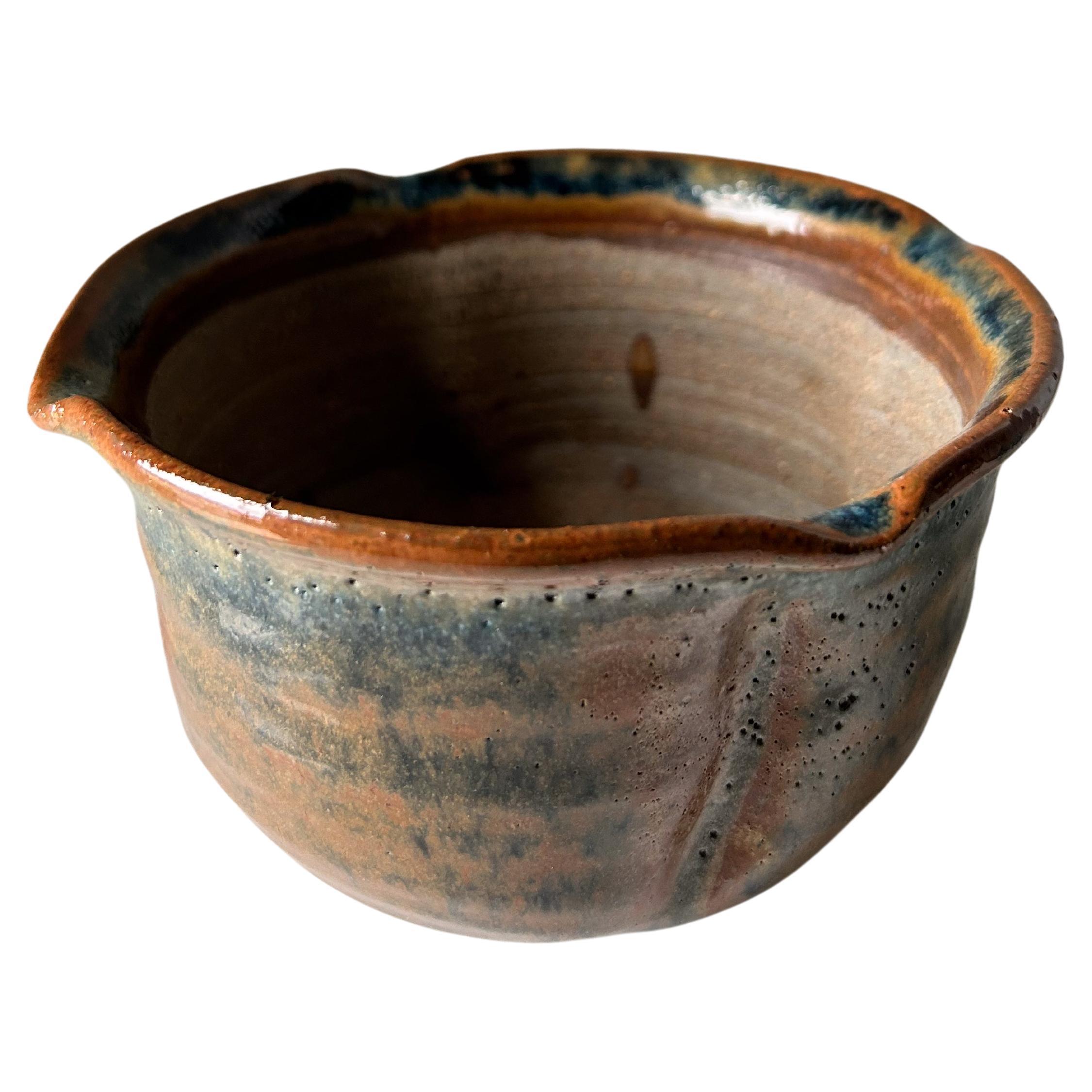 American Ribbed Studio Pottery Bowl For Sale