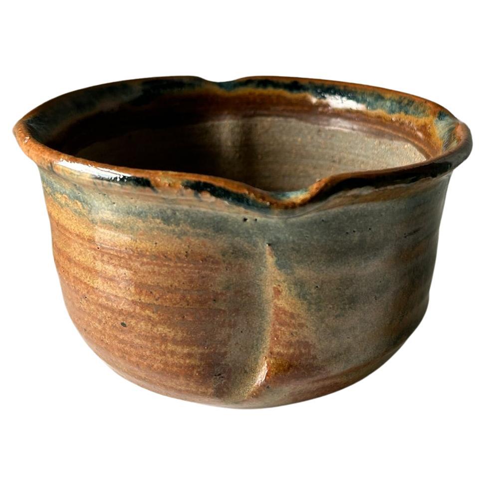 Ribbed Studio Pottery Bowl For Sale