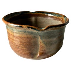 Vintage Ribbed Studio Pottery Bowl