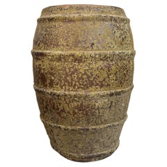 Ribbed Terracotta Storage Vessel with Ochre Encrusted Patina