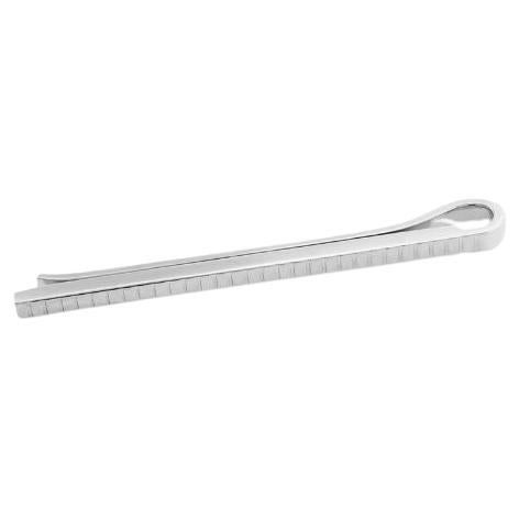Ribbed Tie Slide in Sterling Silver For Sale