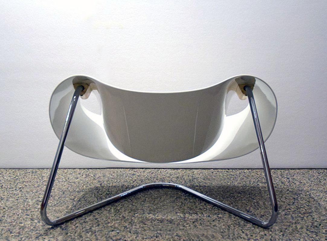 Metal Ribbon armchair design by Cesare Leonardi and Franca Stagi for Bernini 1960s
