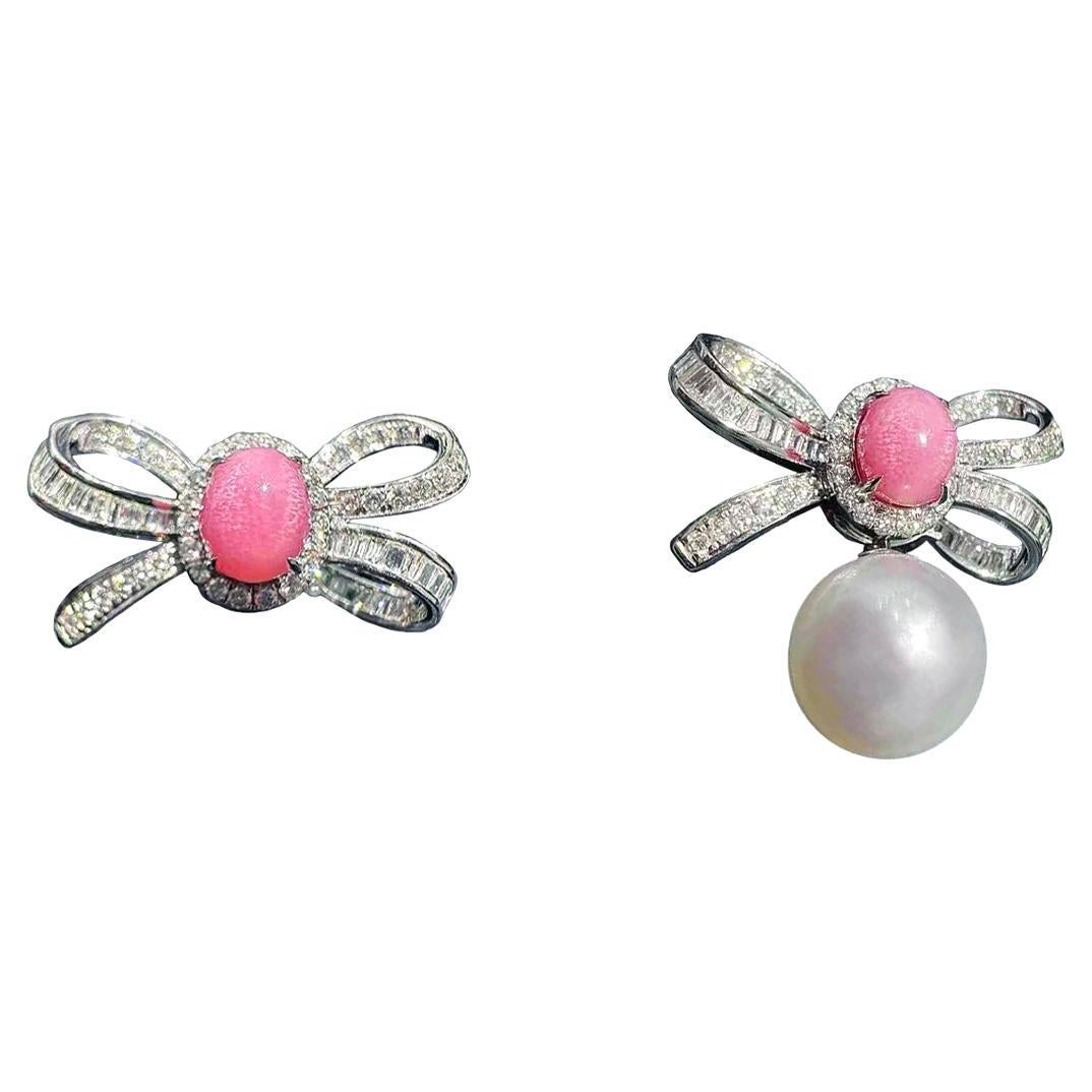 【Conchéa】Ribbon Bloom Convertible 4-Way Conch & Akoya Pearl Jewel — 1.39ct