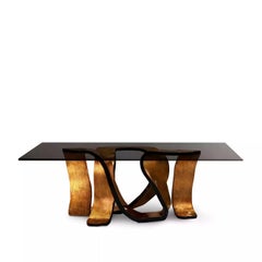 Ribbon Broken Copper Leaf Dining Table