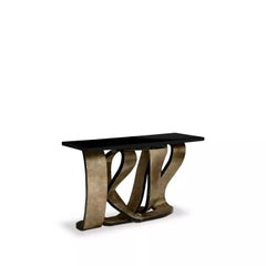 Ribbon Broken Silver Leaf Console