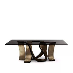 Ribbon Broken Silver Leaf Dining Table