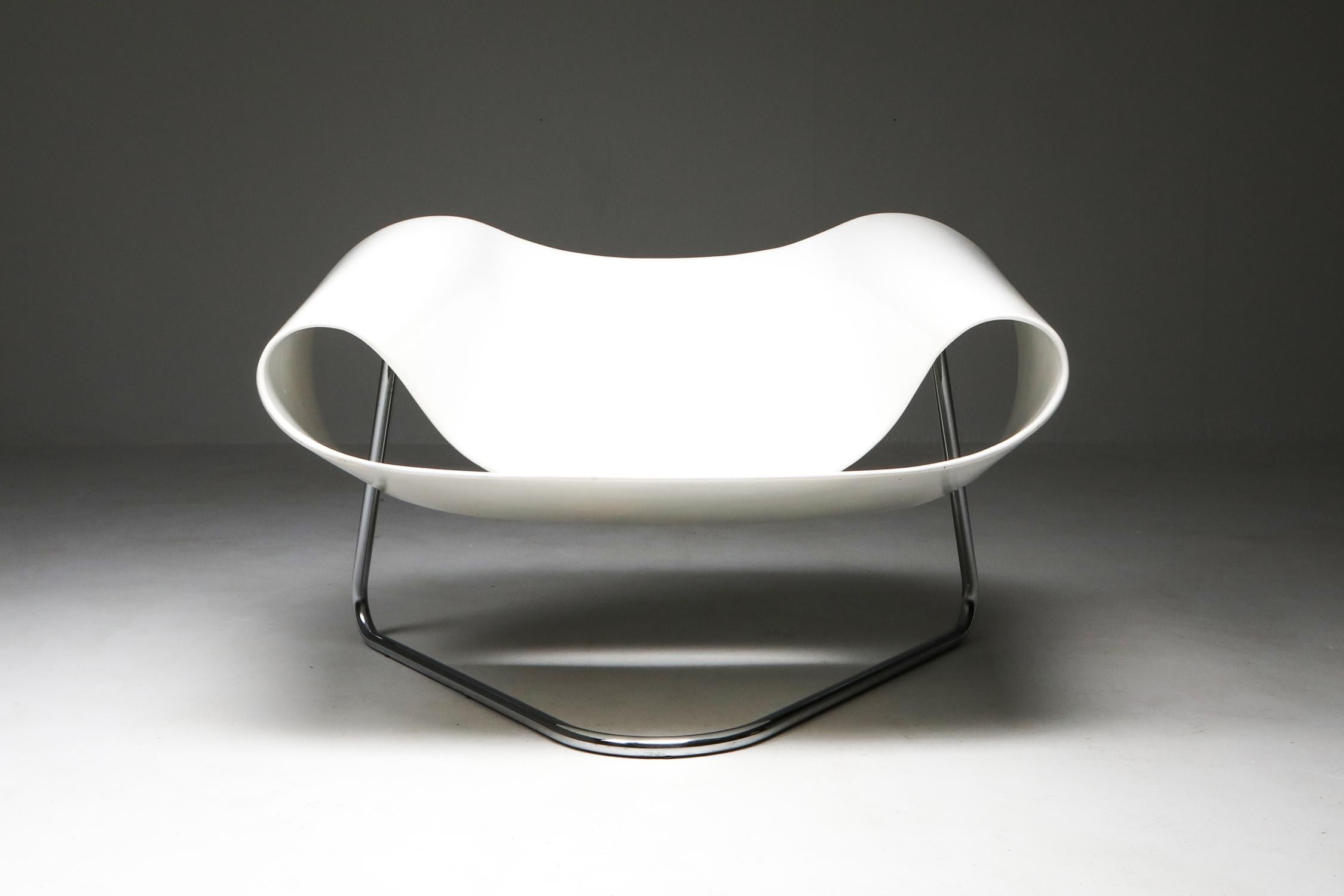 Mid-Century Modern Ribbon Chair by Franca Stagi for Bernini, 1961