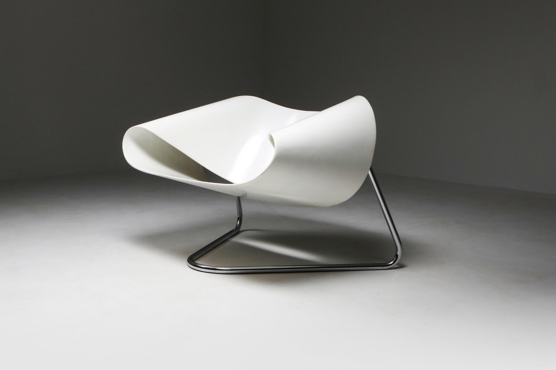 Chrome Ribbon Chair by Franca Stagi for Bernini, 1961