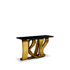 Ribbon Broken Gold Leaf Console Table