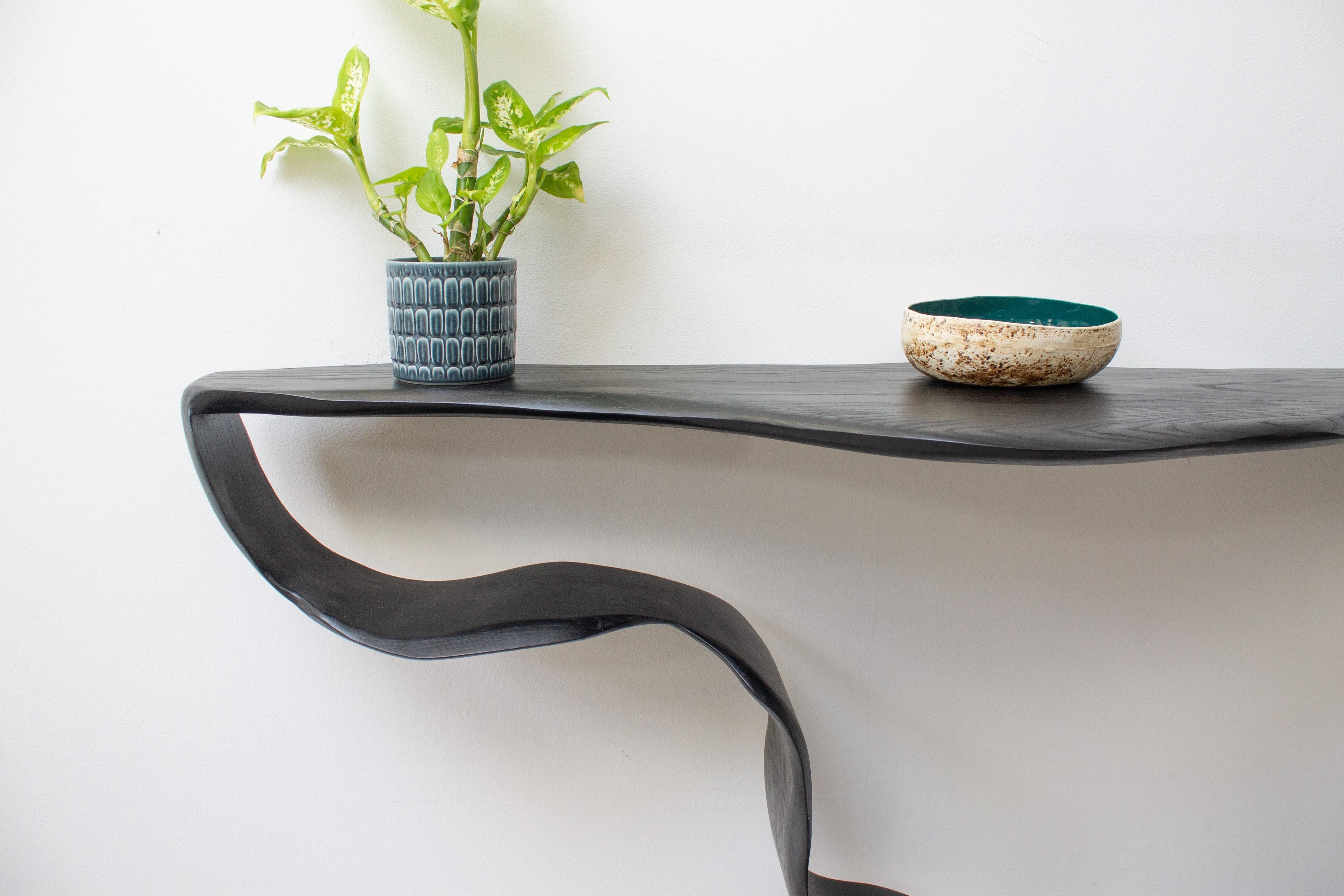 Woodwork Ribbon Console Table  For Sale