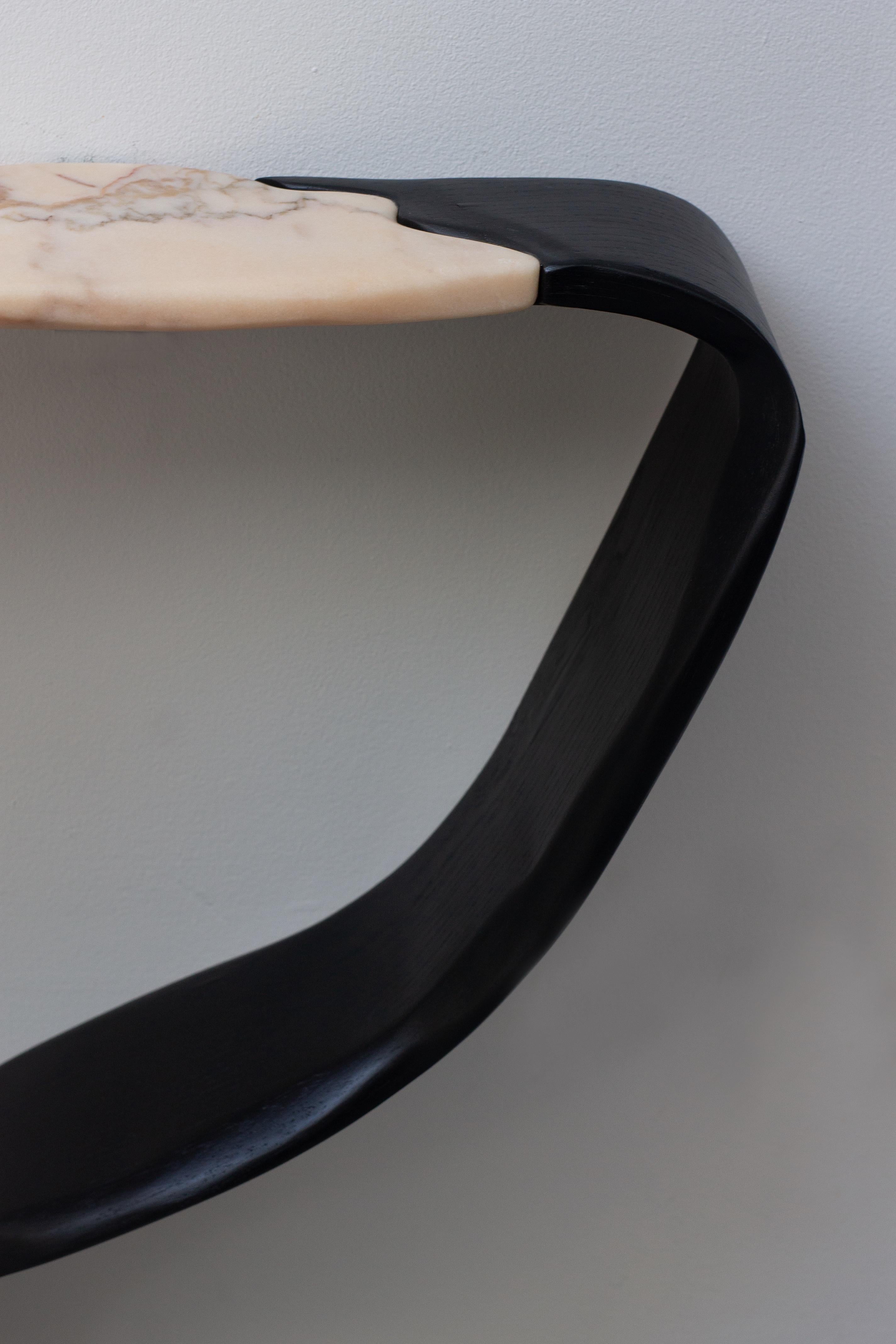 Marble Ribbon Console Table For Sale