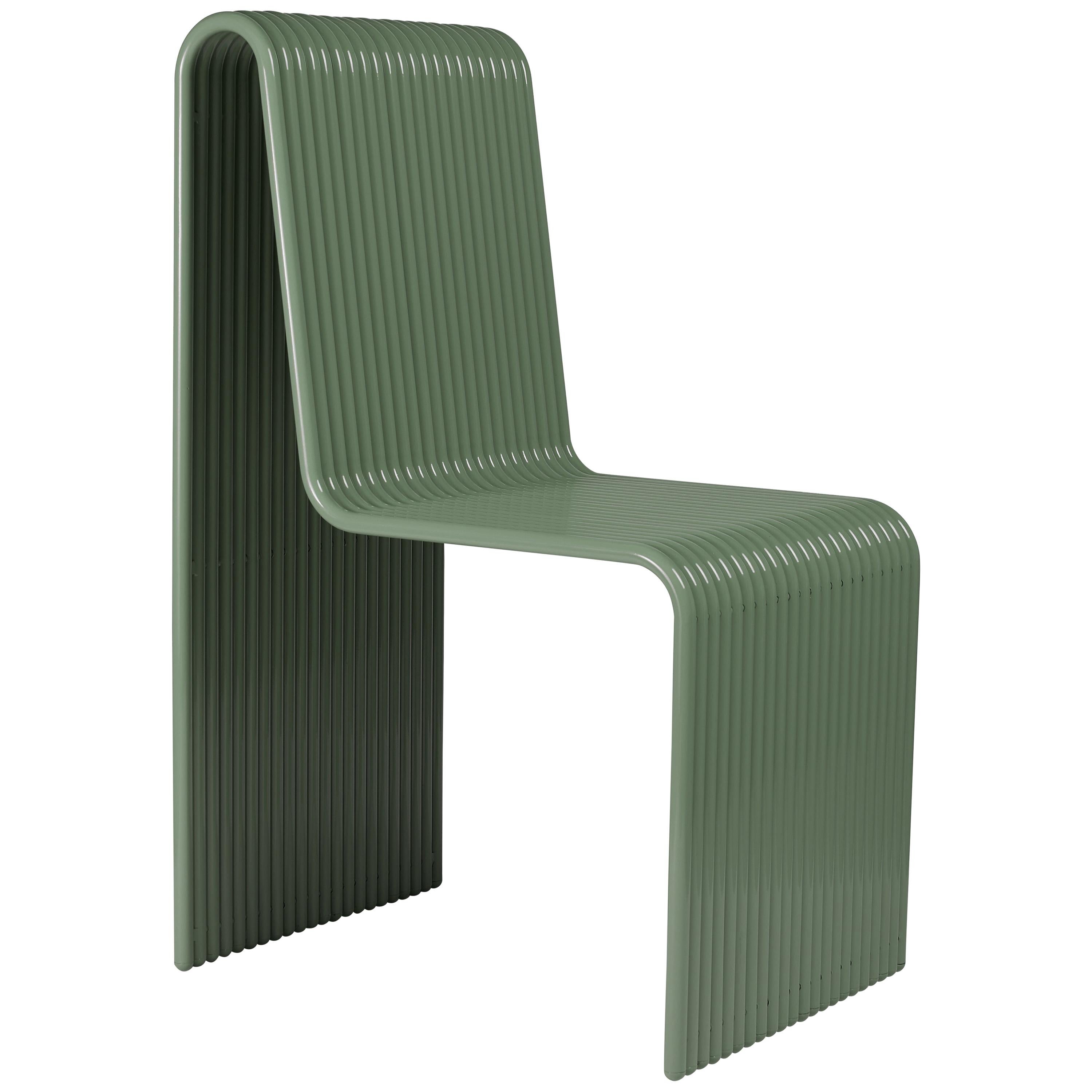 Zeitgenössischer Stuhl mit Schleifen aus Aluminiumrohren