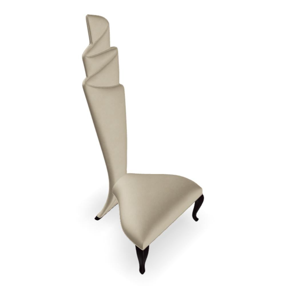 Contemporary Ribbon Cream Dining Chair For Sale