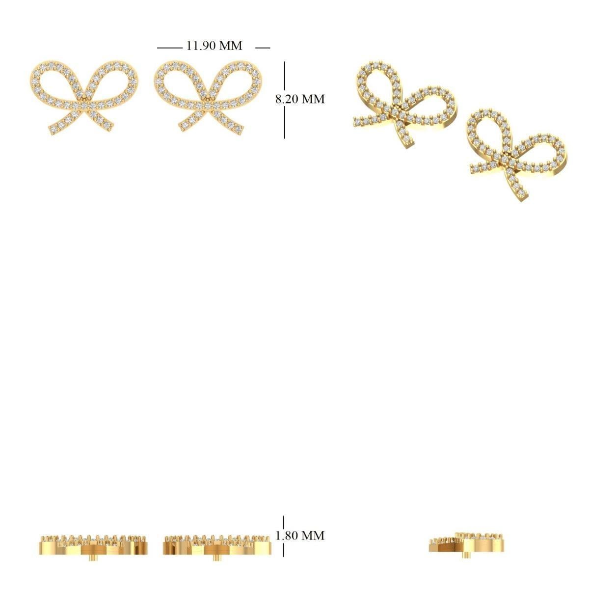 Pendientes de diamantes en oro macizo de 14k (certificado) en venta 4
