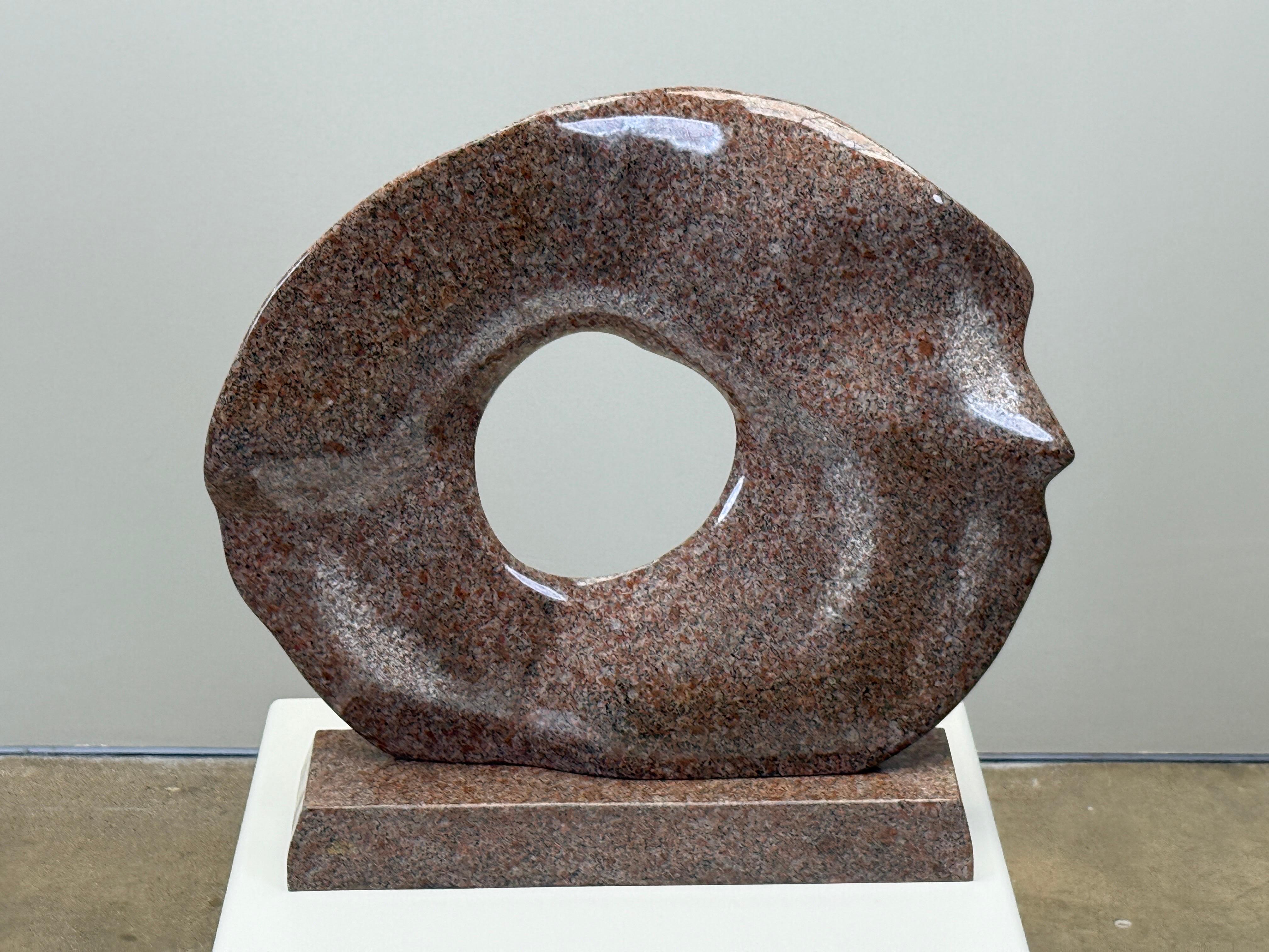 'Ribbon Disc' Granite Sculpture by Robert Winslow For Sale 1
