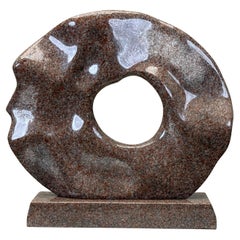 'Ribbon Disc' Granite Sculpture by Robert Winslow