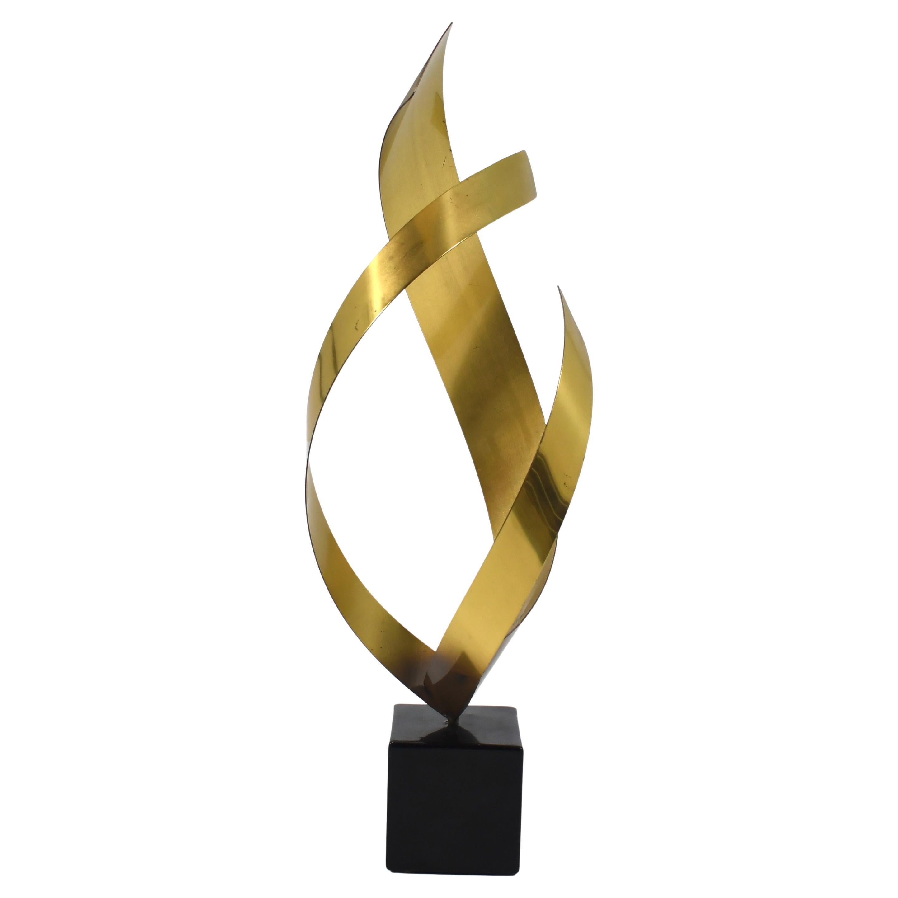 Ribbon Form "Flame" Sculpture by C.Jeré For Sale