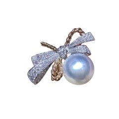 【Crown Radiance】Aurora South Sea Pearl Cocktail Ring in 18K White & Rose Gold