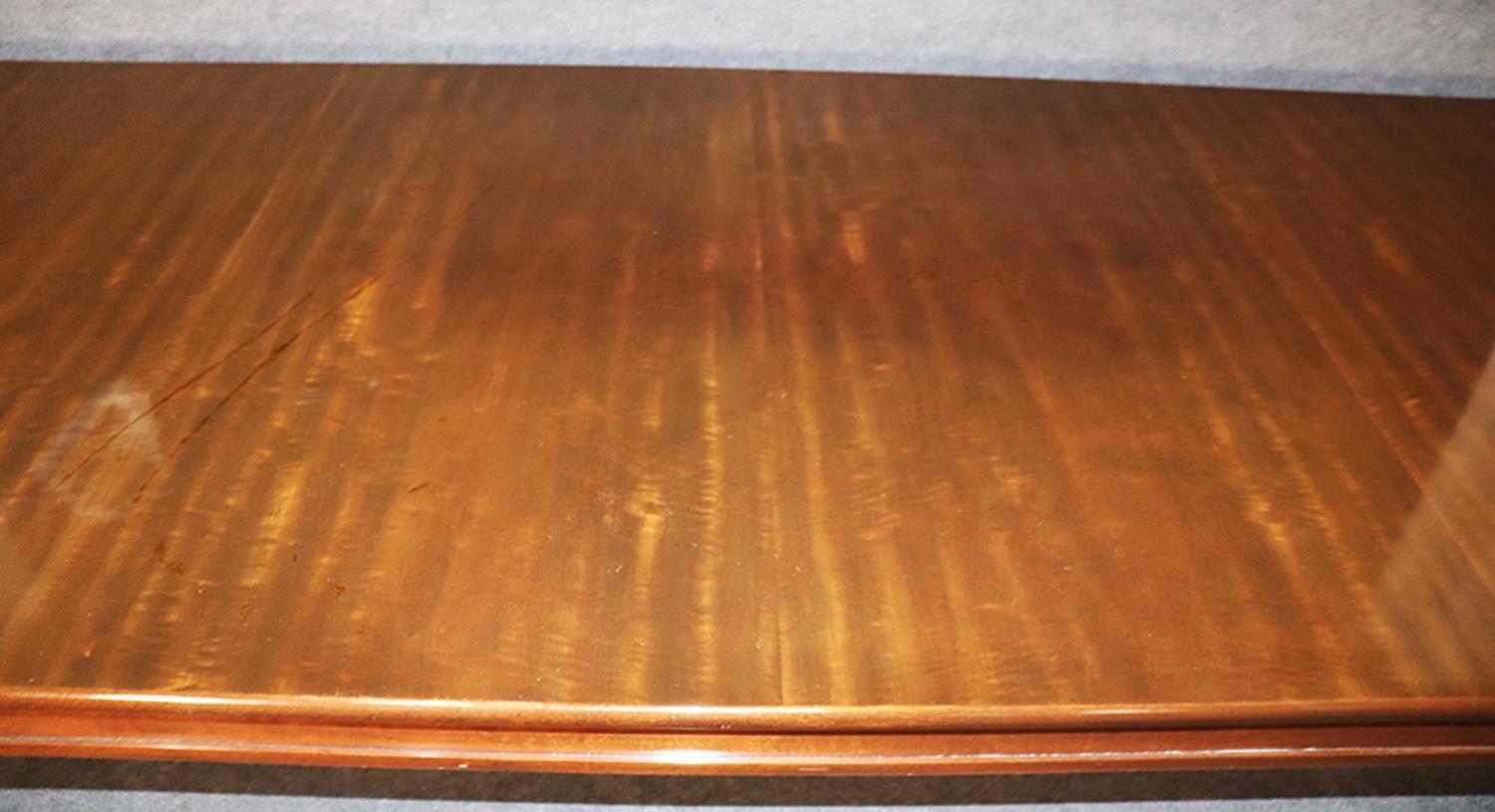 Ribbon Mahogany Louis XVI Maison Jansen Style Solid Top Conference Dining Table 5