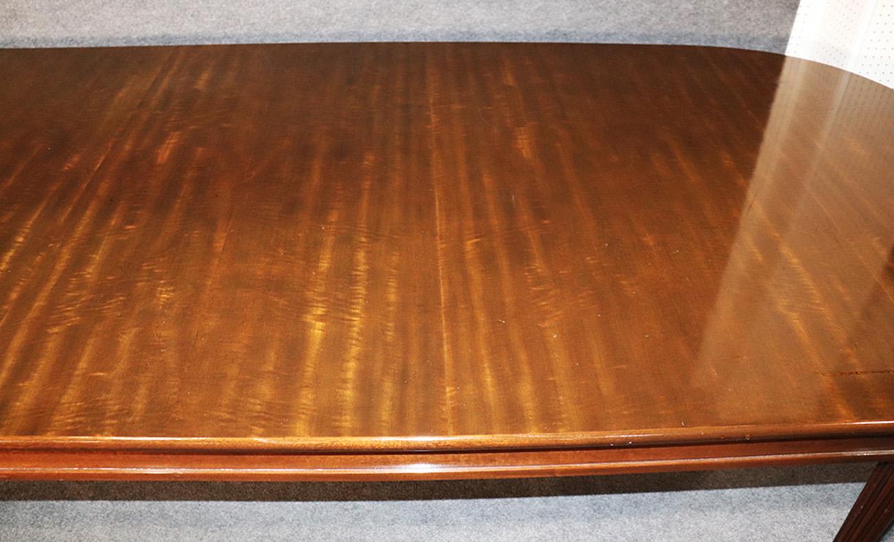 Ribbon Mahogany Louis XVI Maison Jansen Style Solid Top Conference Dining Table 6