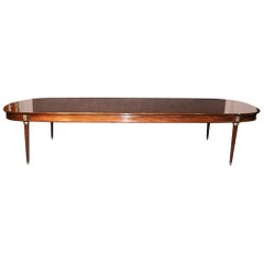 Ribbon Mahogany Louis XVI Maison Jansen Style Solid Top Conference Dining Table