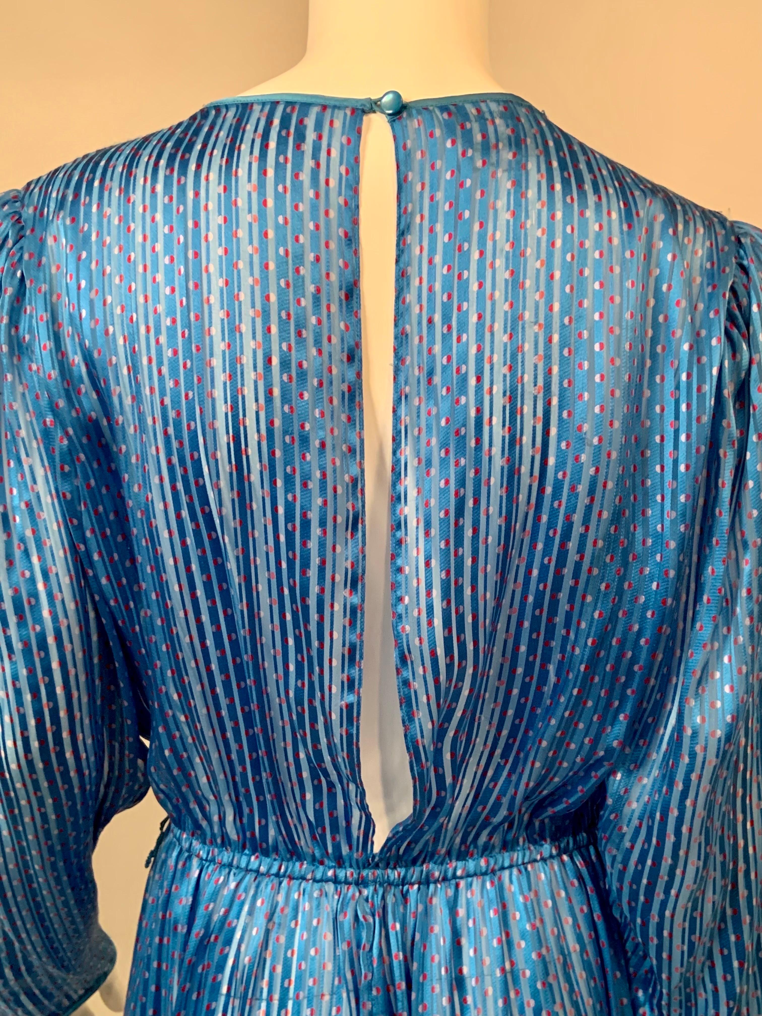 Ribbon Print Silk Dress Retailed by Neiman Marcus For Sale 4