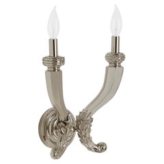 Ribbon
Reed Horn Double Arm Sconce in Polished Nickel