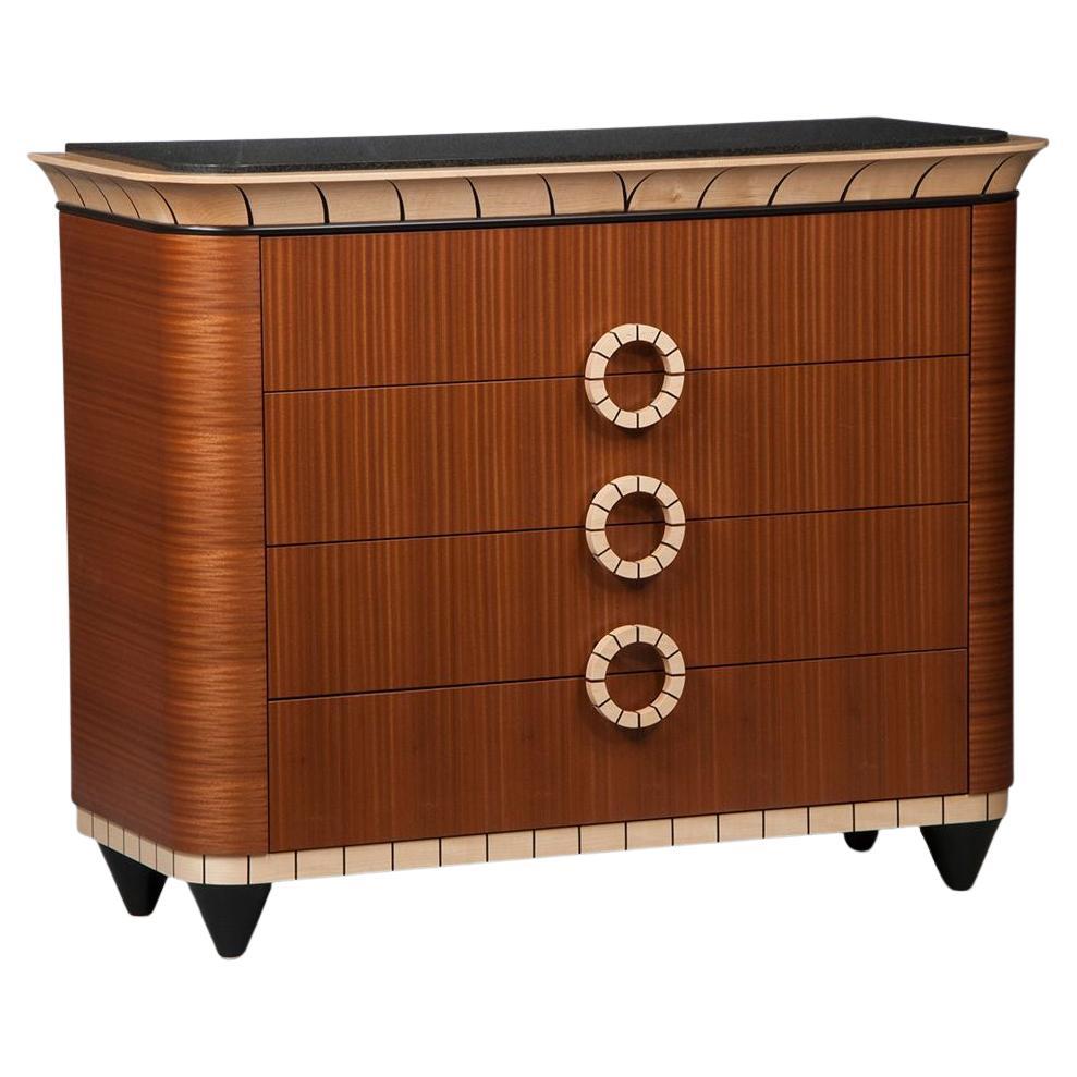 Ribbon Sapele Crown Chest of Drawers by Lee Weitzman For Sale