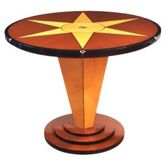 Antique Ribbon Sapele Fountain Table by Lee Weitzman Furniture