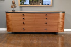 Ribbon Sapeli Elysia Dresser / Chest of Drawers with Black Detailing