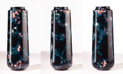 Ribbon Stone, Contemporary Tall Vase in Black , Pink & Blue by Nic Parnell