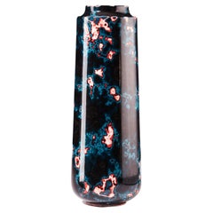 Ribbon Stone, Contemporary Tall Vase in Black , Pink & Blue by Nic Parnell