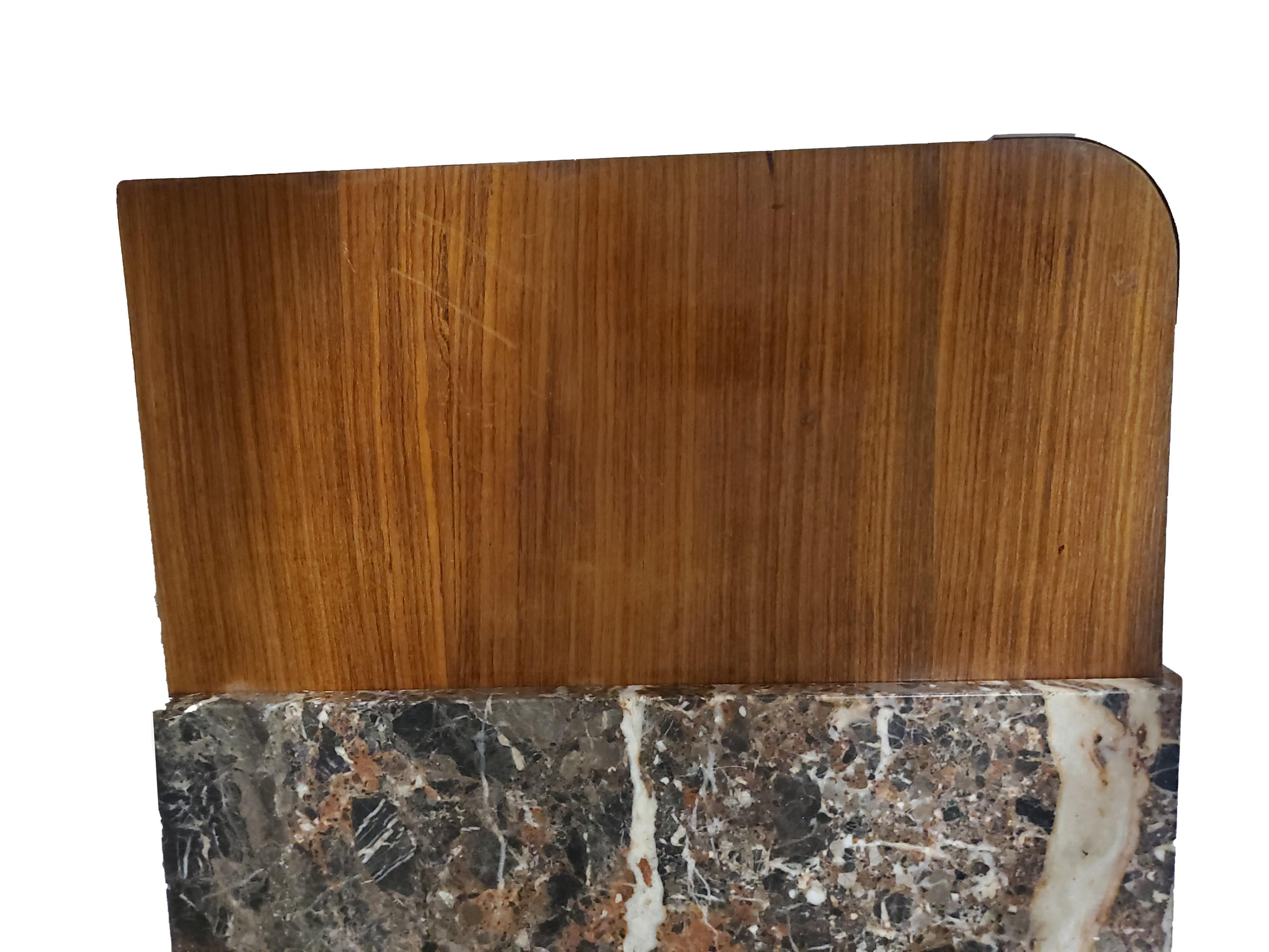 Ribbon stripe mahogany French Art Deco cabinet w/ nickel mounts 12