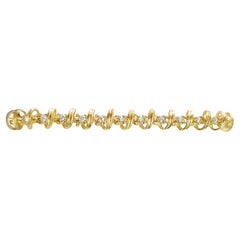 Ribbon Style Diamond Tennis Bracelet 1.00cttw 14k Yellow Gold