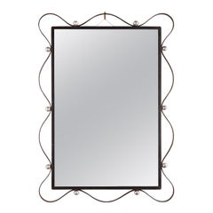 Ribbon Wall Mirror in Wrought Iron Frame