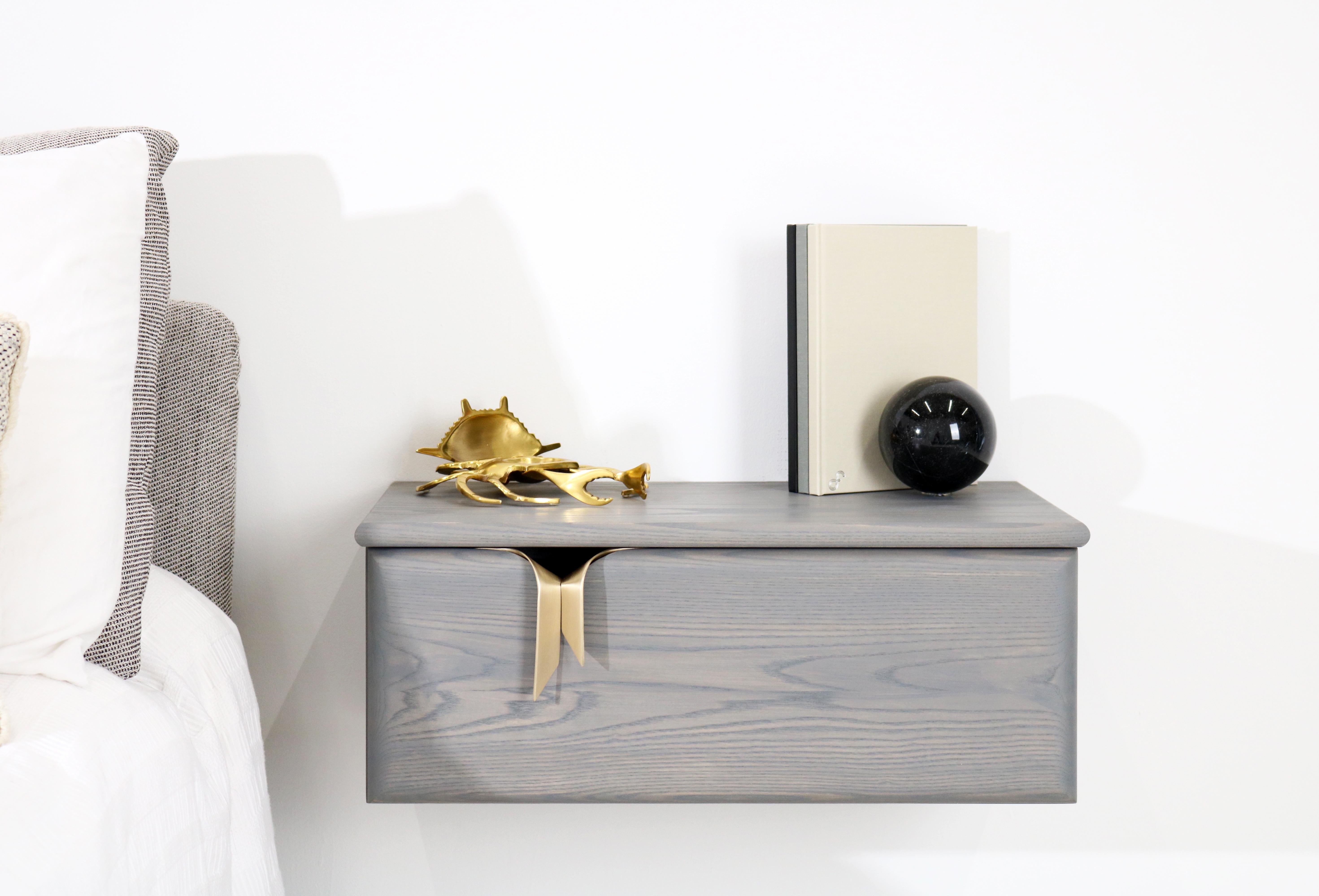 floating bedside table grey