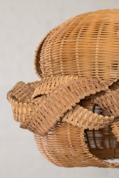 Ribbon Woven Pendant Light in Natural Reed