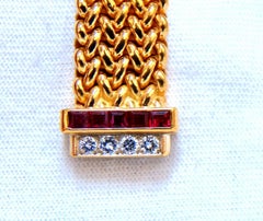 Ribbon Wrap Heavy Tight Cable Linked Ruby Diamond Necklace 14k 105 Gram*