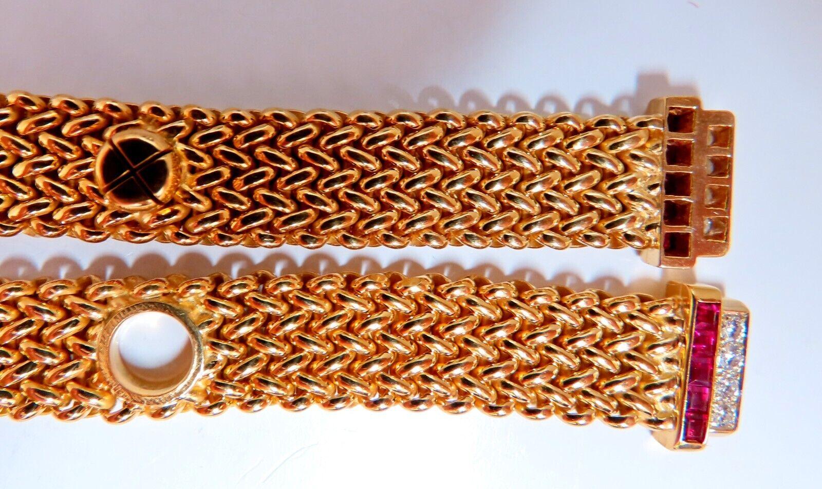 Schleifenband Wickel Schwere Kette mit acht Kabeln Glieder Rubin Diamant Halskette 14k 105 Gramm für Damen oder Herren im Angebot