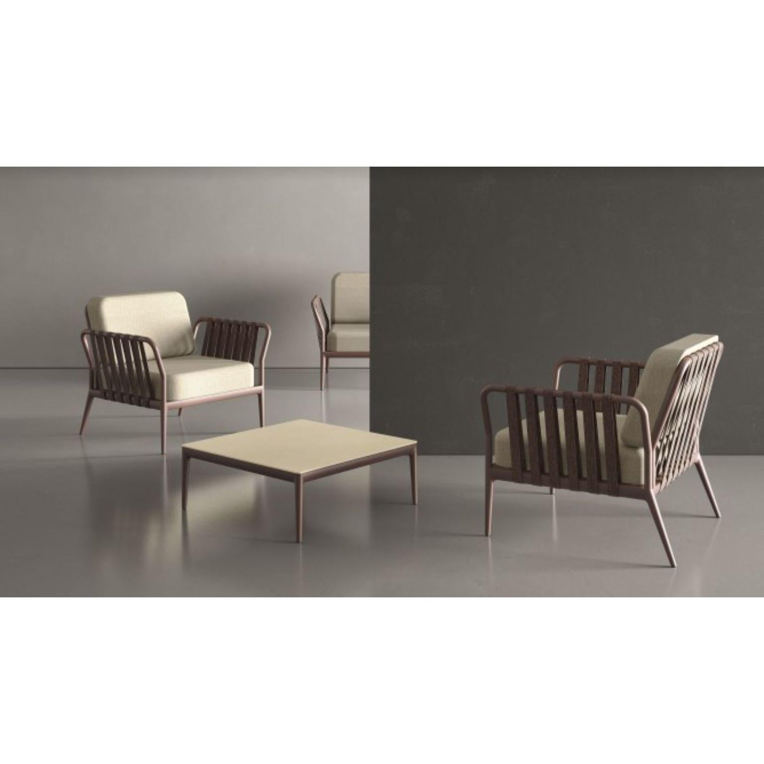 Postmoderne Canapé modulaire double droit en bronze à rubans de Mowee en vente