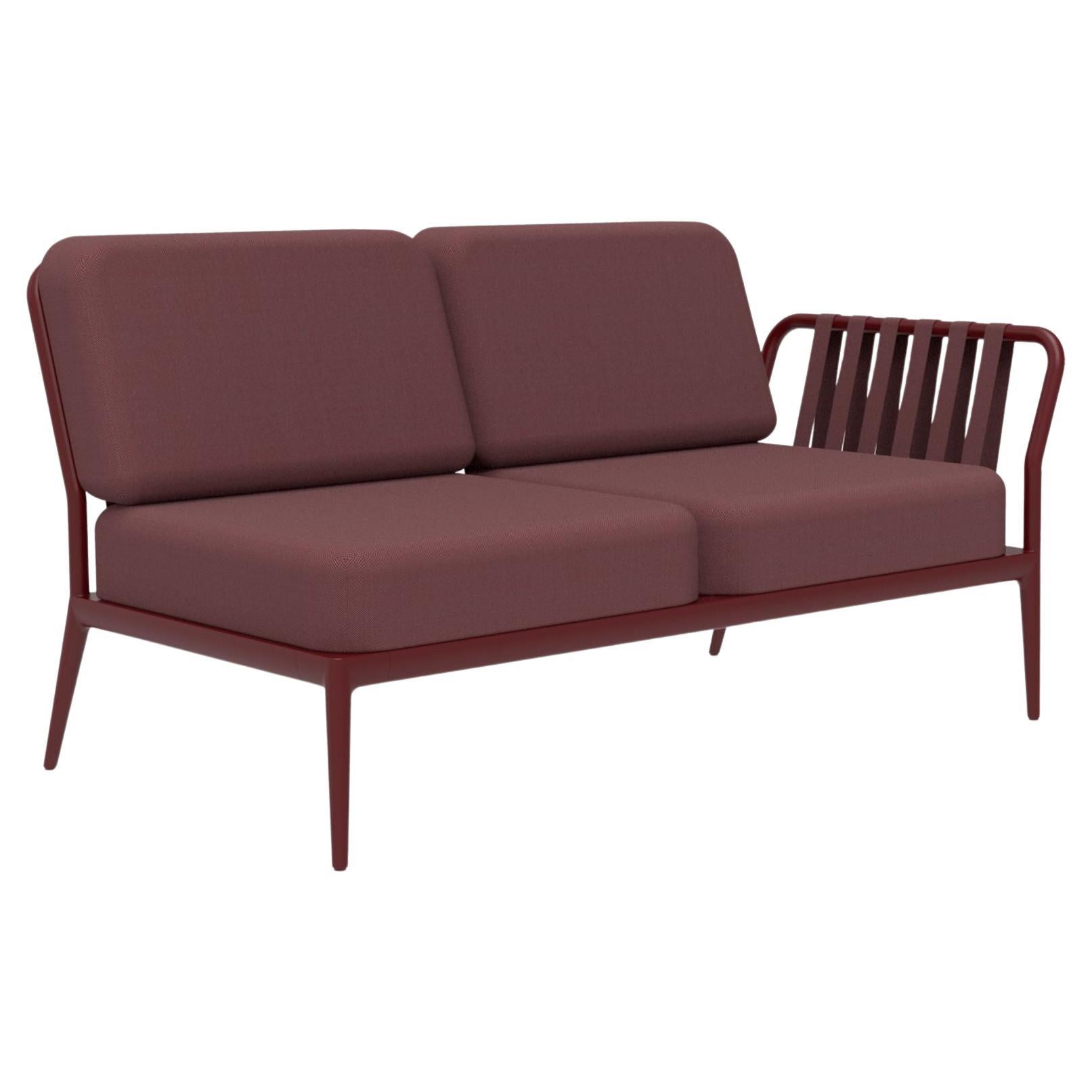 Ribbons Burgundy Double Left Modular Sofa by MOWEE