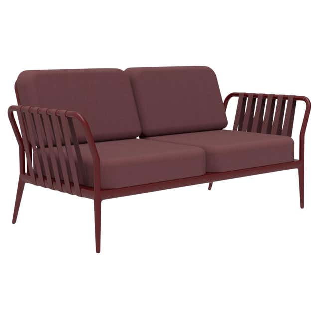 Burgundy Leather and Walnut Sofa By Gillows at 1stDibs