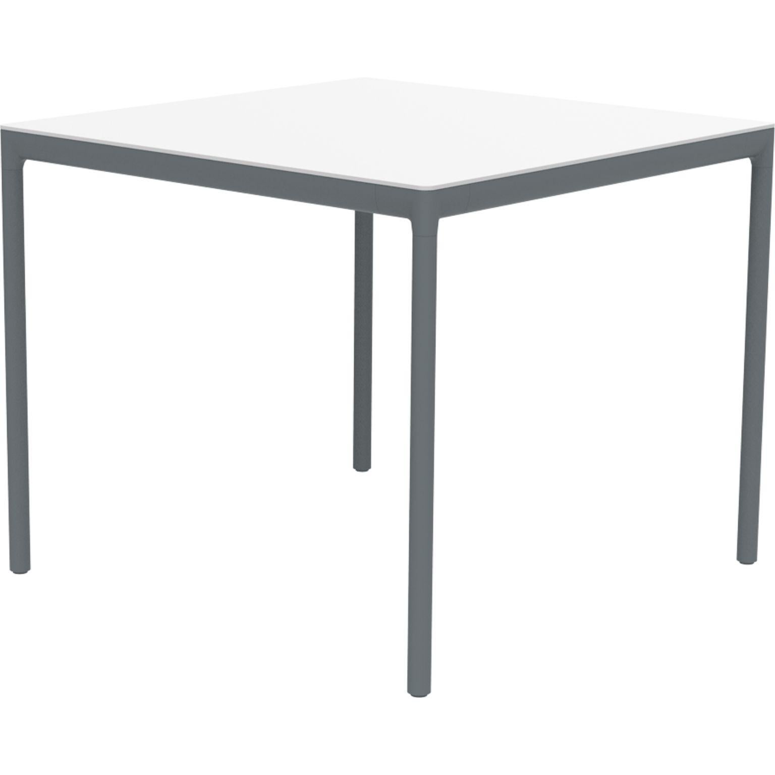 Ribbons grey 90 table by MOWEE
Dimensions: D90 x W90 x H75 cm.
Material: Aluminium and HPL top.
Weight: 16 kg.
Also available in different colors and finishes. (HPL Black Edge or Neolith top).

An unmistakable collection for its beauty and