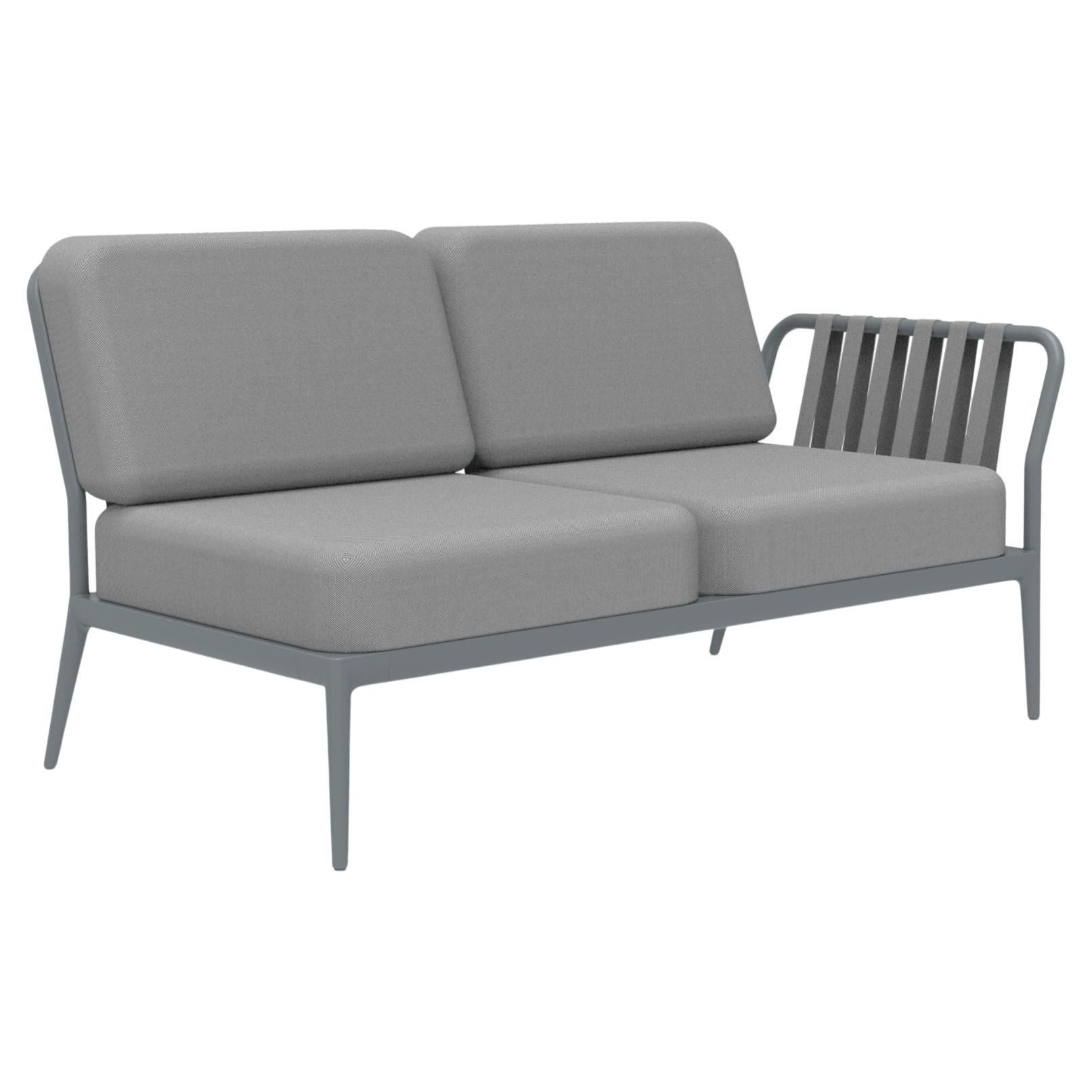 Canapé modulaire à deux pieds gris à rubans de Mowee